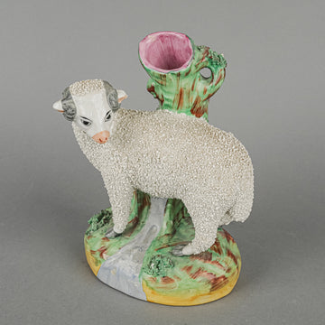 KENT Staffordshire Sheep Spill Vase