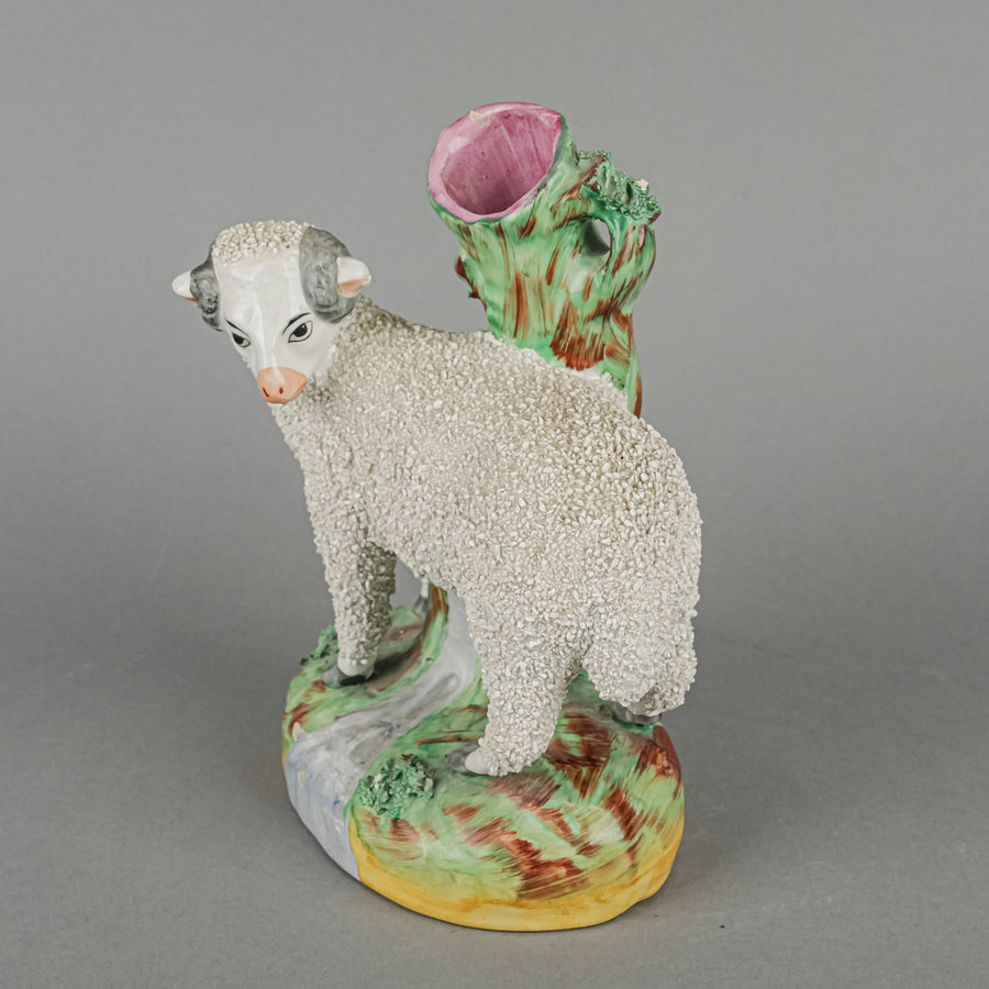 KENT Staffordshire Sheep Spill Vase