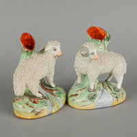 Vintage Staffordshire Sheep Spill Vases Set Of 2