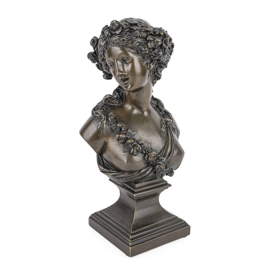 After Joseph Charles Marin (French 1759-1834) Bust - Young Lady In Crown Of Flowers