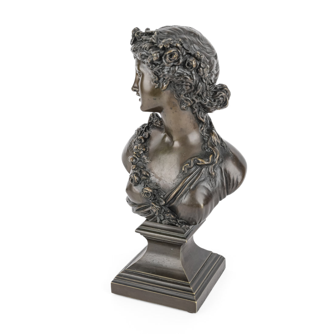 After Joseph Charles Marin (French 1759-1834) Bust - Young Lady In Crown Of Flowers