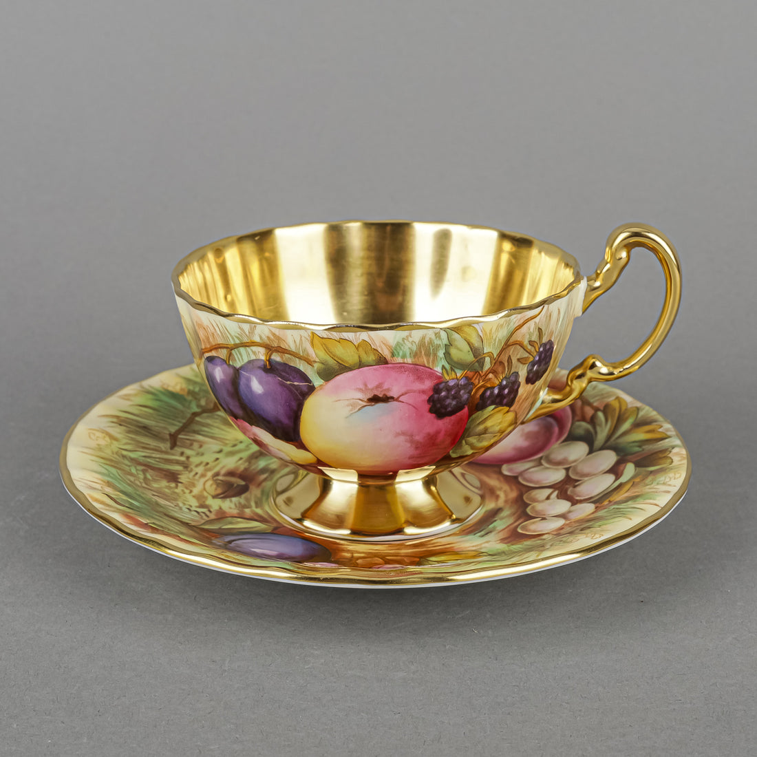 AYNSLEY Cup & Saucer Golden Orchard C746 - D.Jones/N.Brunt
