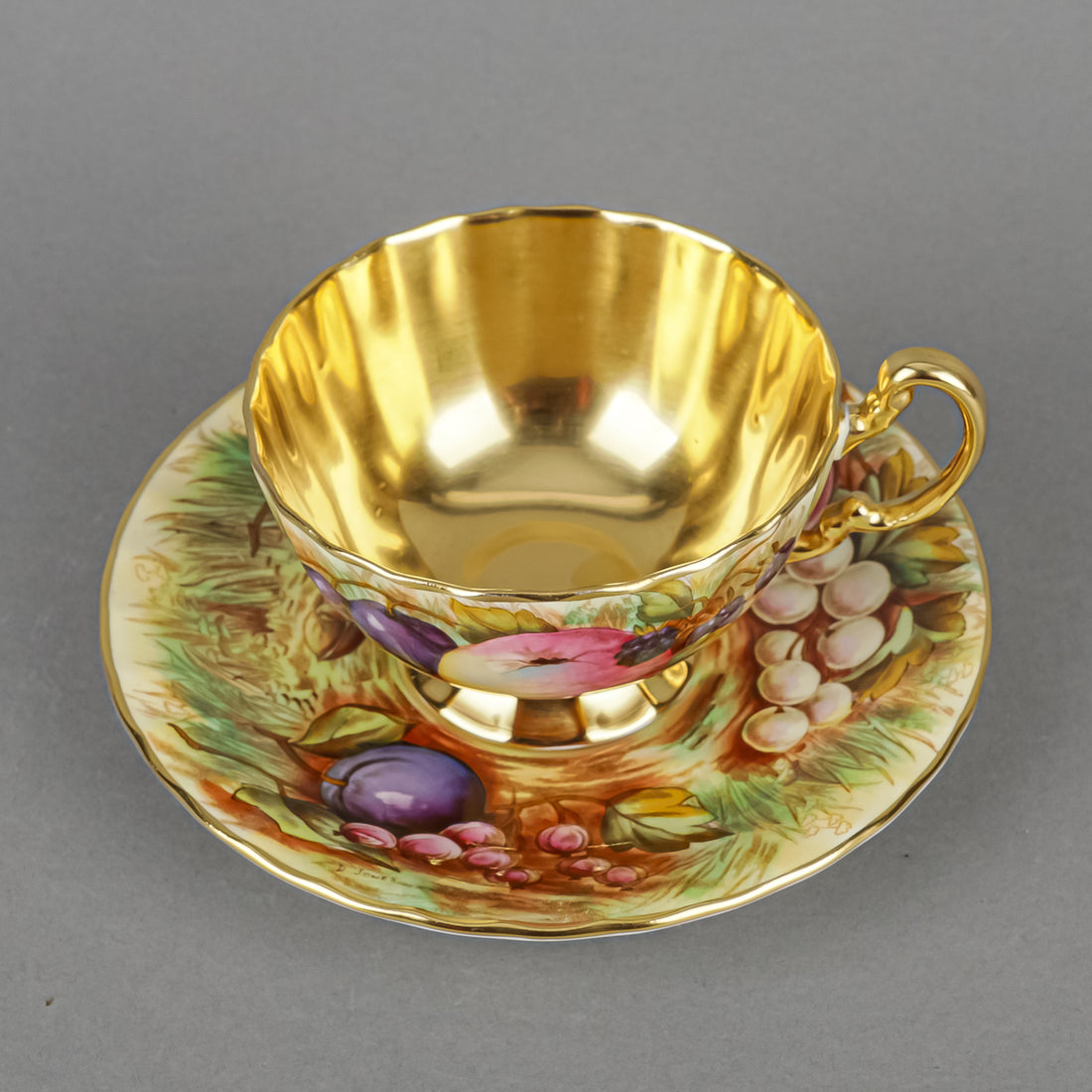 AYNSLEY Cup & Saucer Golden Orchard C746 - D.Jones/N.Brunt