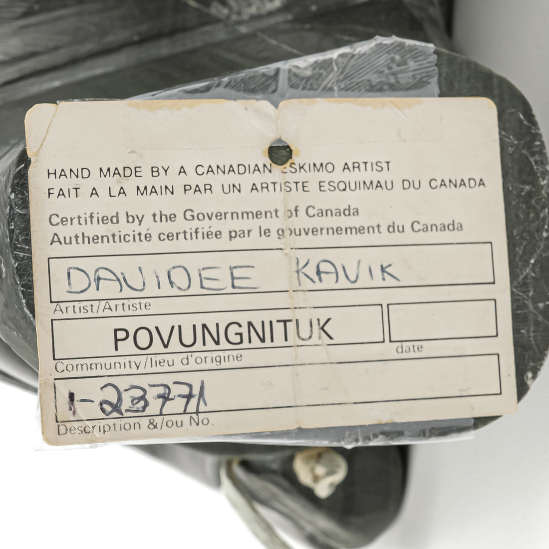 Attributed To Davidee Kavik (Nunavut 1915) Hunter With Spear