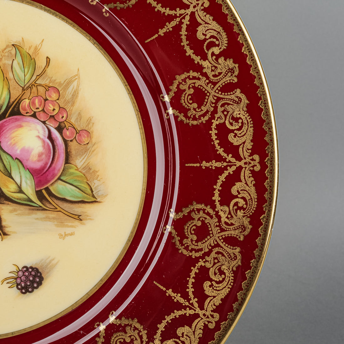 AYNSLEY D.Jones Orchard Fruit Red Band Dinner Plate