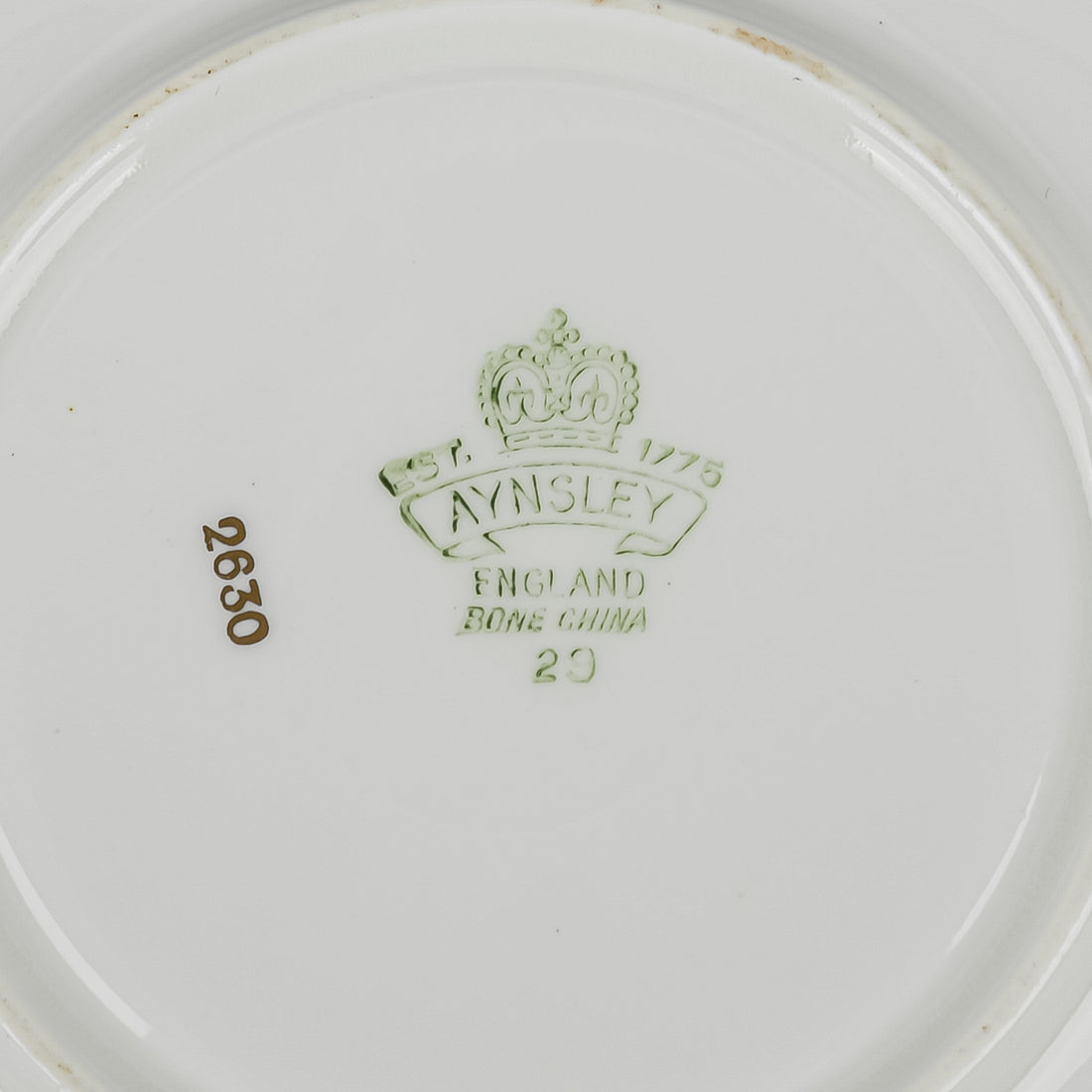 AYNSLEY Cup & Saucer D.Jones Orchard Fruit - Turquoise Ground
