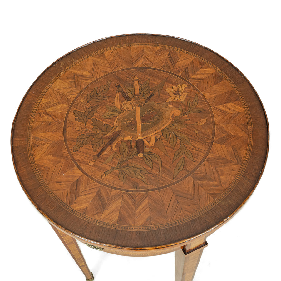 Vintage Marquetry End Table