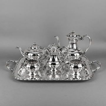 BIRKS Primrose Plate Melon 357 Silverplate Tea And Coffee Service 6 Pieces