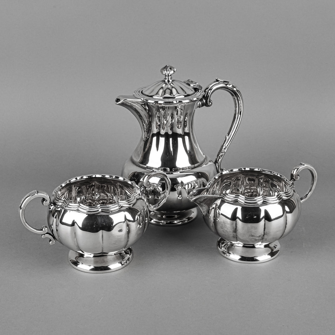 BIRKS Primrose Plate Melon 357 Silverplate Tea And Coffee Service 6 Pieces