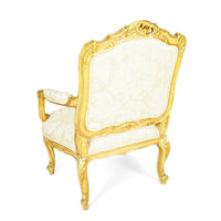 Gilt Fauteuil Chair With Gold Floral Upholstery