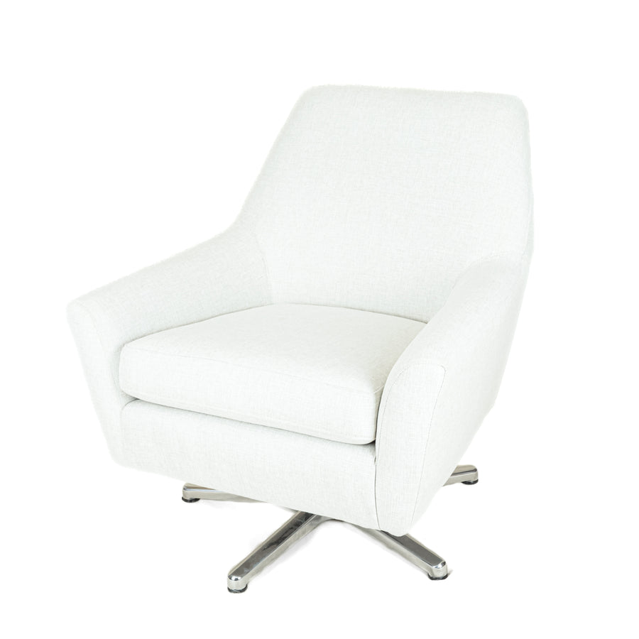 Grey Upolsetered Modern Swivel Arm Chair