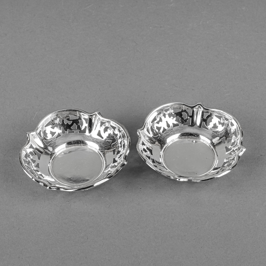 RODEN BROS Sterling Pierced Nut Dishes Set of 2