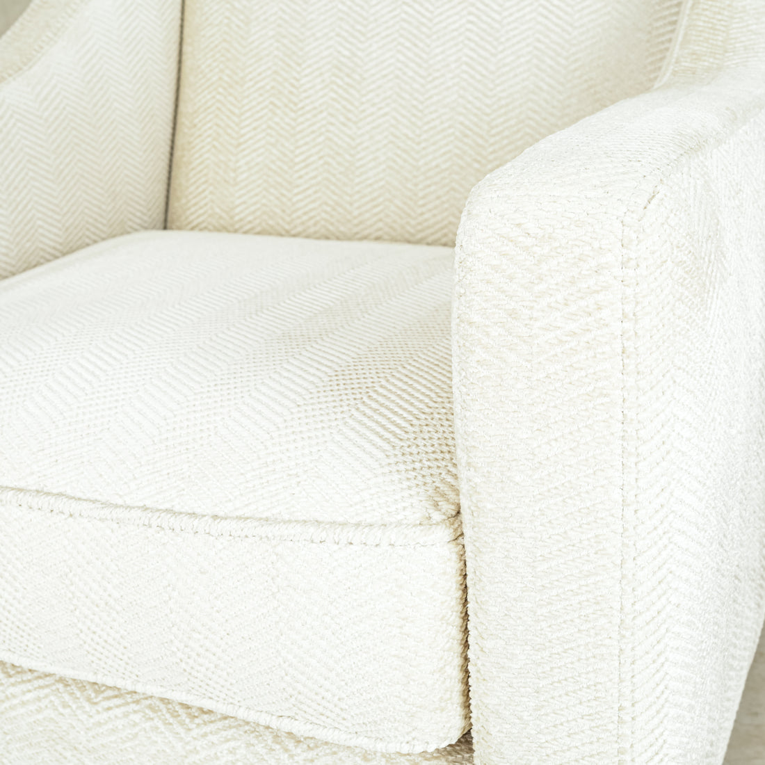 Beige Upholstered Arm Chair