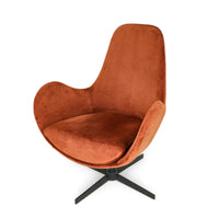 HOME SOCIETY Bucket Chairs Reddish Rust Upholstery Set of 2