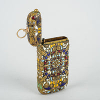 French Brass Enamel Russian/Pan-Slavic Style Vesta Case