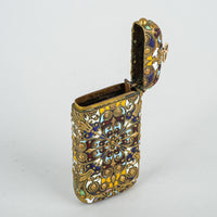 French Brass Enamel Russian/Pan-Slavic Style Vesta Case