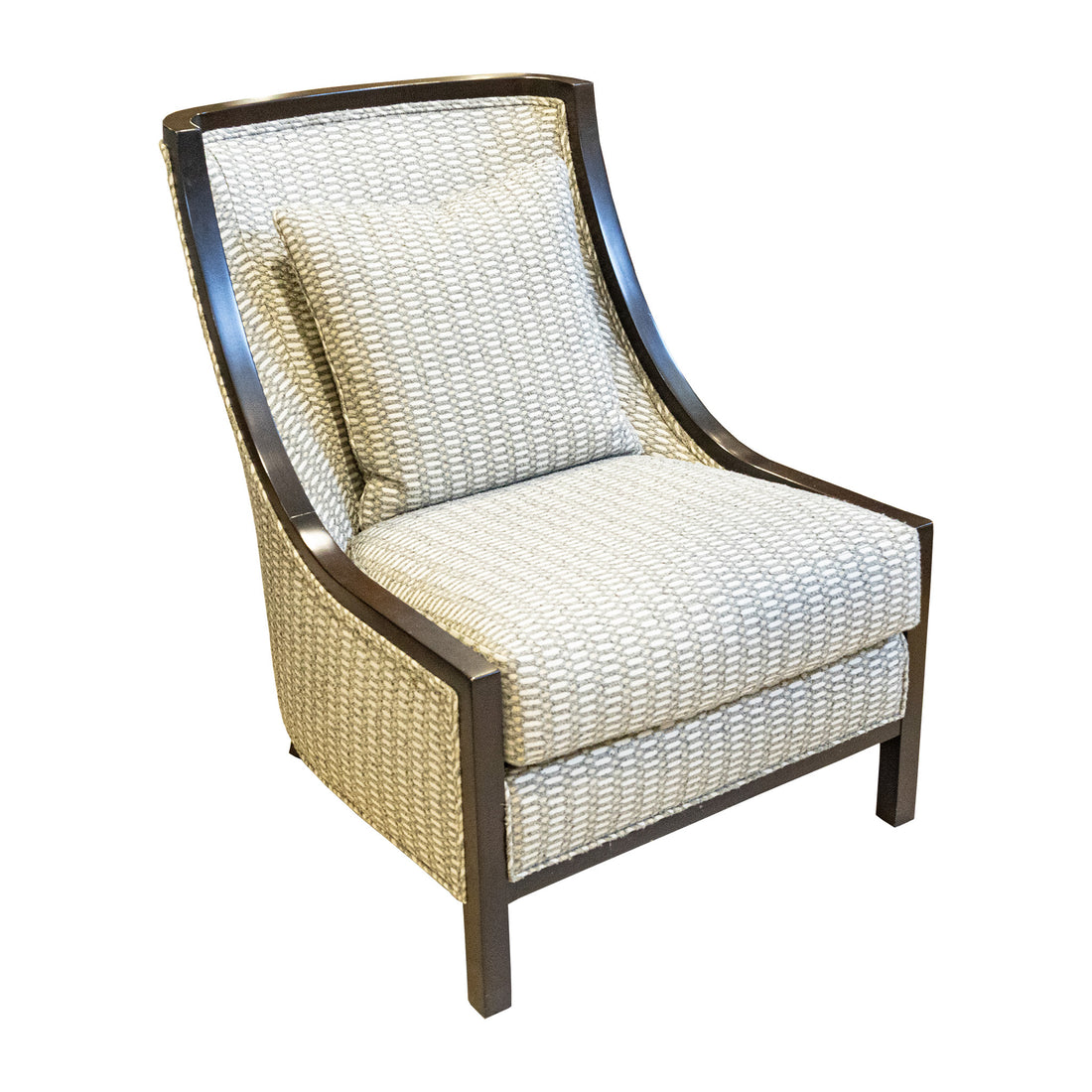 BARRYMORE Grey/Beige Upholstered Slipper Chairs Set of 2