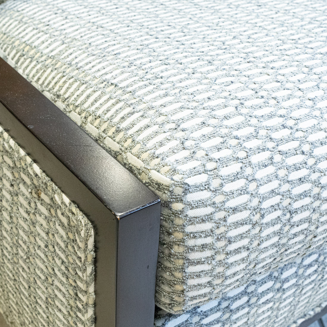 BARRYMORE Grey/Beige Upholstered Slipper Chairs Set of 2