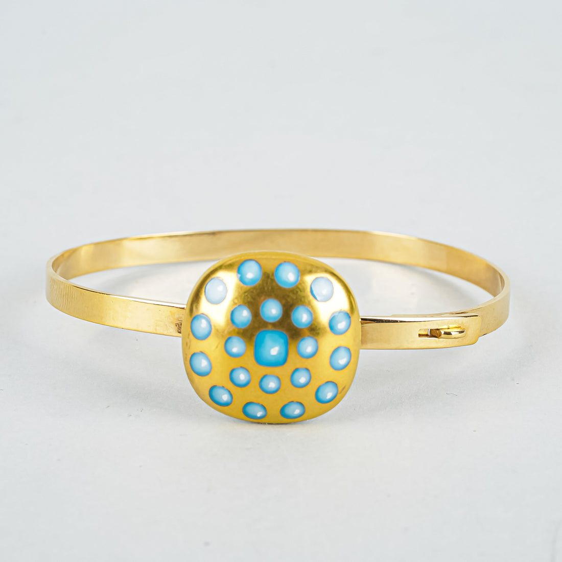 BERNARDAUD Gold Plate Ceramic Decor Tension Hook Bracelet