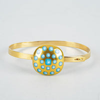 BERNARDAUD Gold Plate Ceramic Decor Tension Hook Bracelet