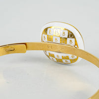 BERNARDAUD Gold Plate Ceramic Decor Tension Hook Bracelet