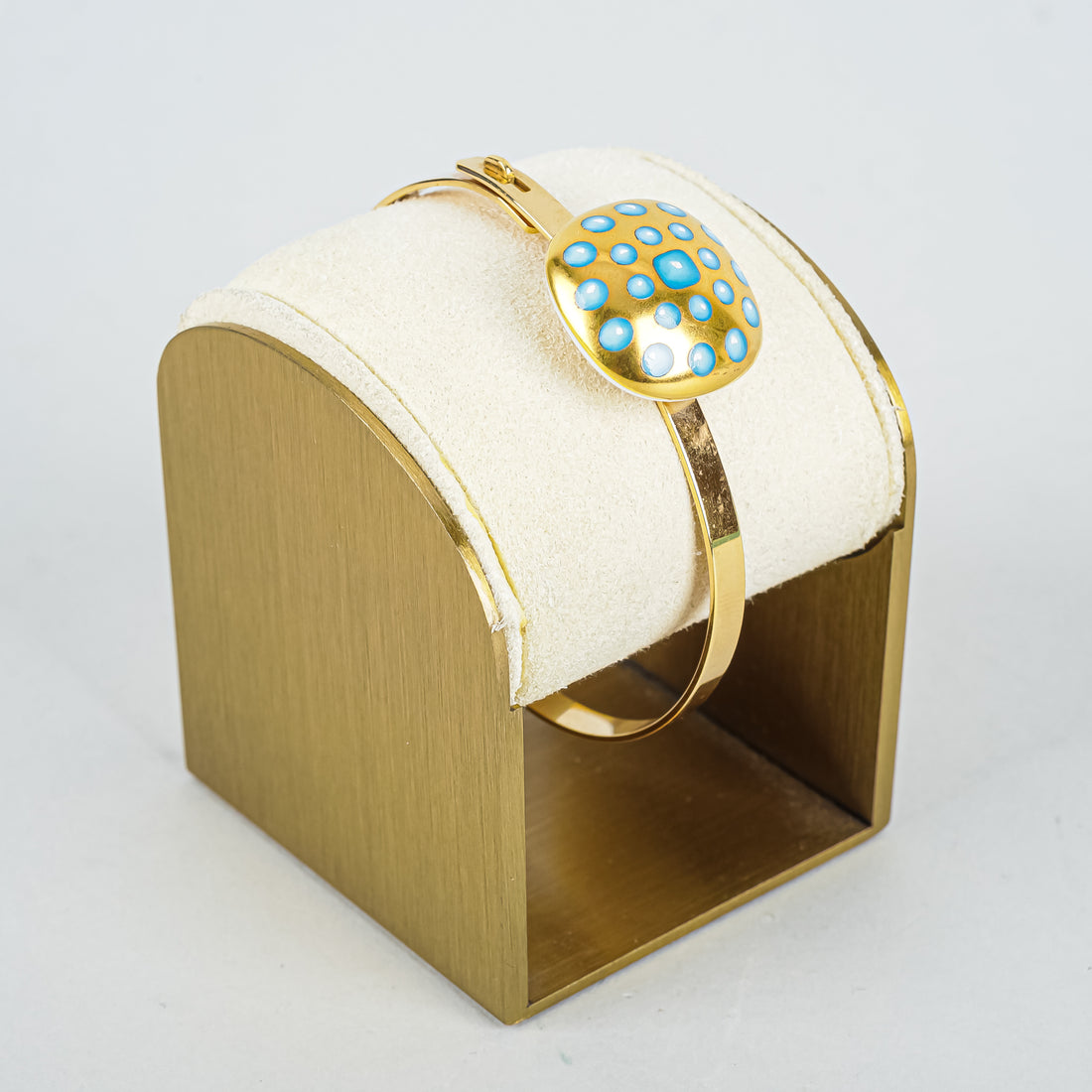BERNARDAUD Gold Plate Ceramic Decor Tension Hook Bracelet