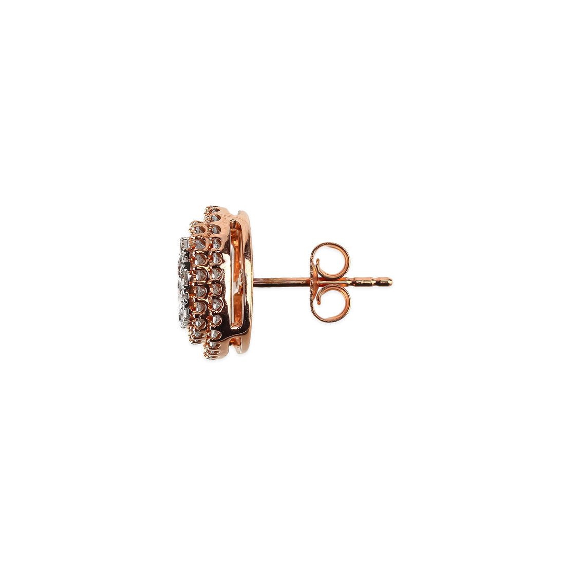 10K Rose Gold Diamond Pavé Cluster Stud Earrings