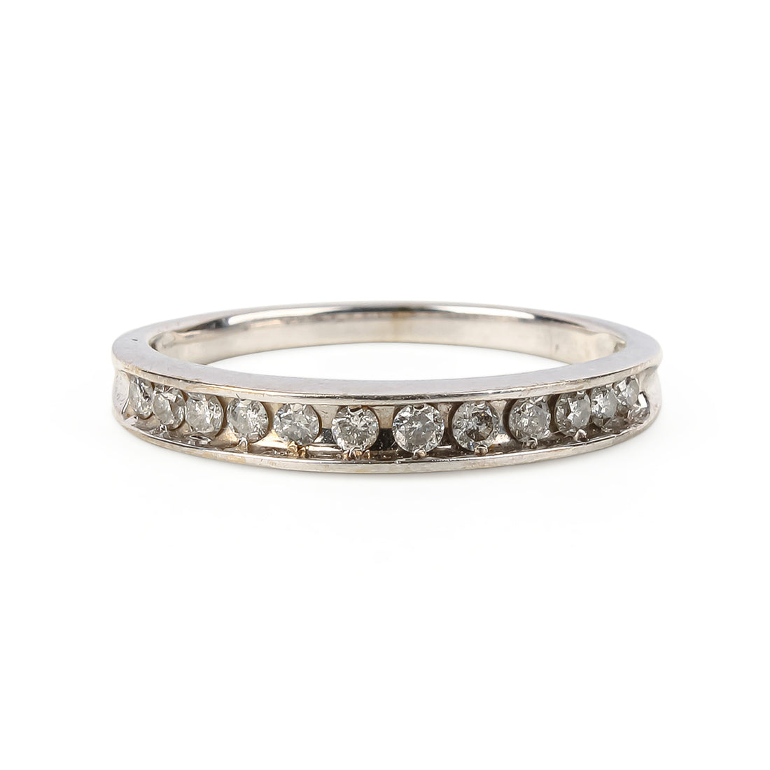 10K White Gold Diamond Half Band