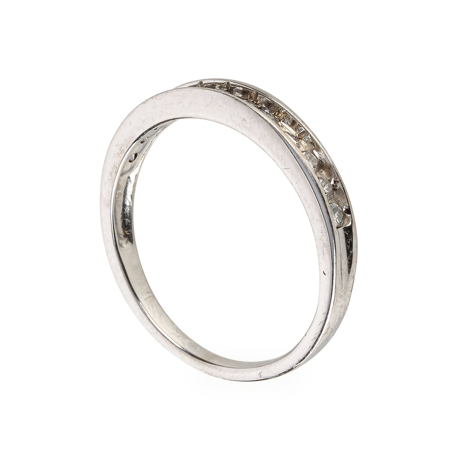 10K White Gold Diamond Half Band