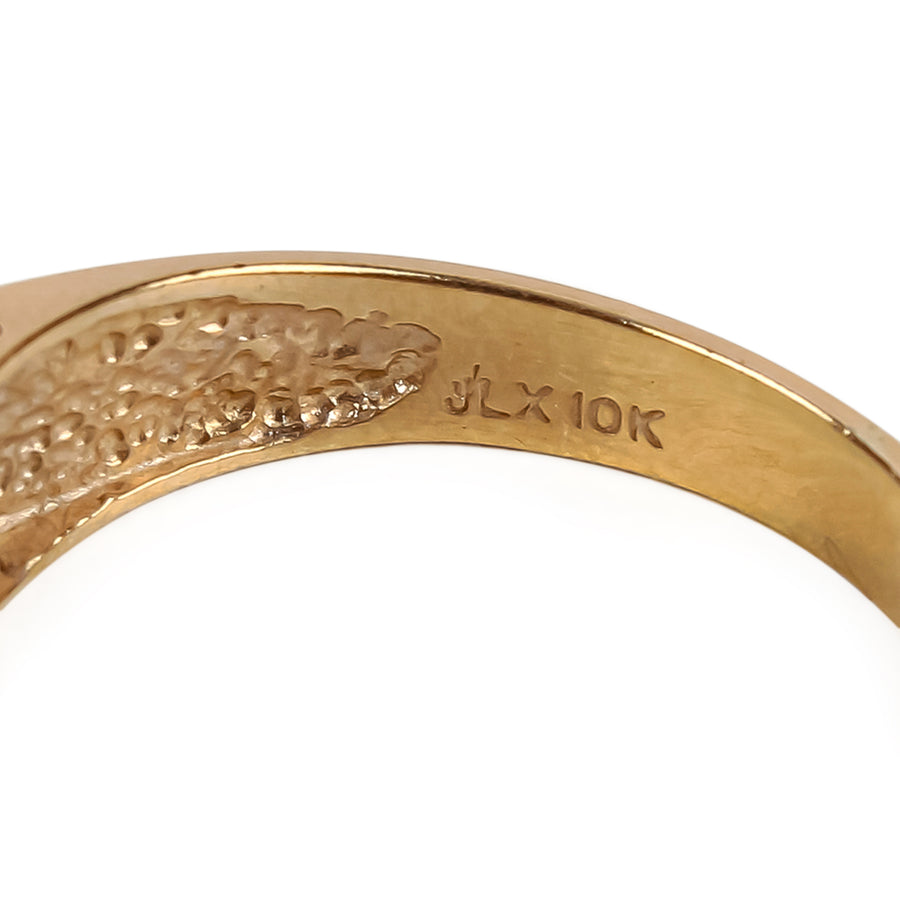 10K Yellow Gold Diamond Wave Band