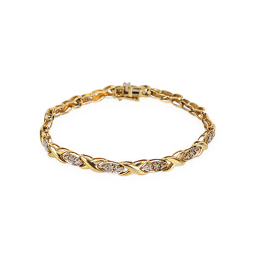 10K Yellow Gold Diamond X Link Bracelet