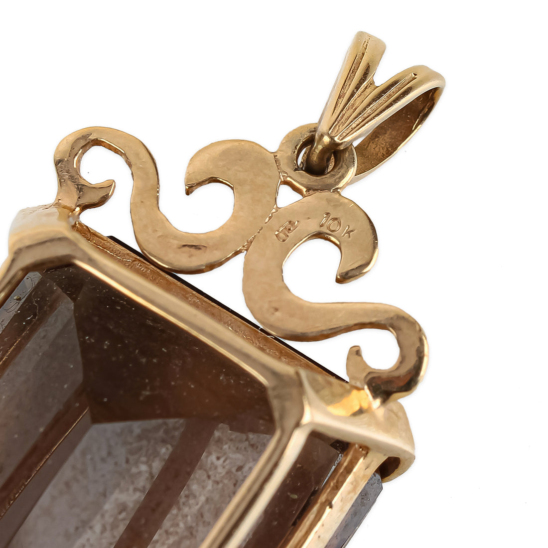 10K Yellow Gold Smoky Quartz Pendant