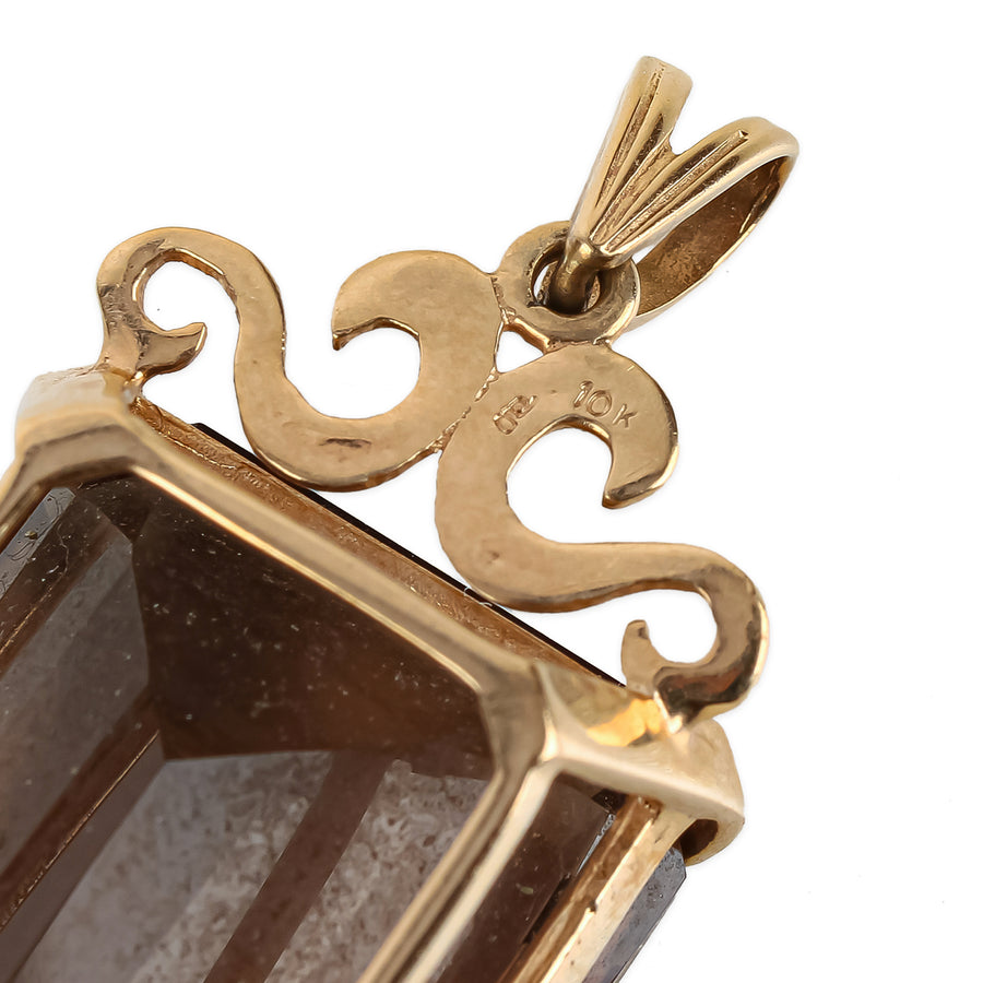 10K Yellow Gold Smoky Quartz Pendant