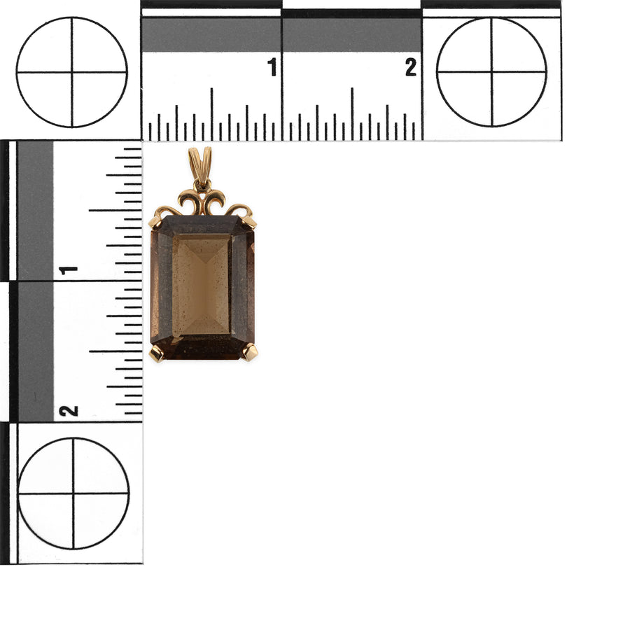 10K Yellow Gold Smoky Quartz Pendant