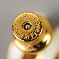 HERMES Mini Pop H Enamel Stud Earrings - White