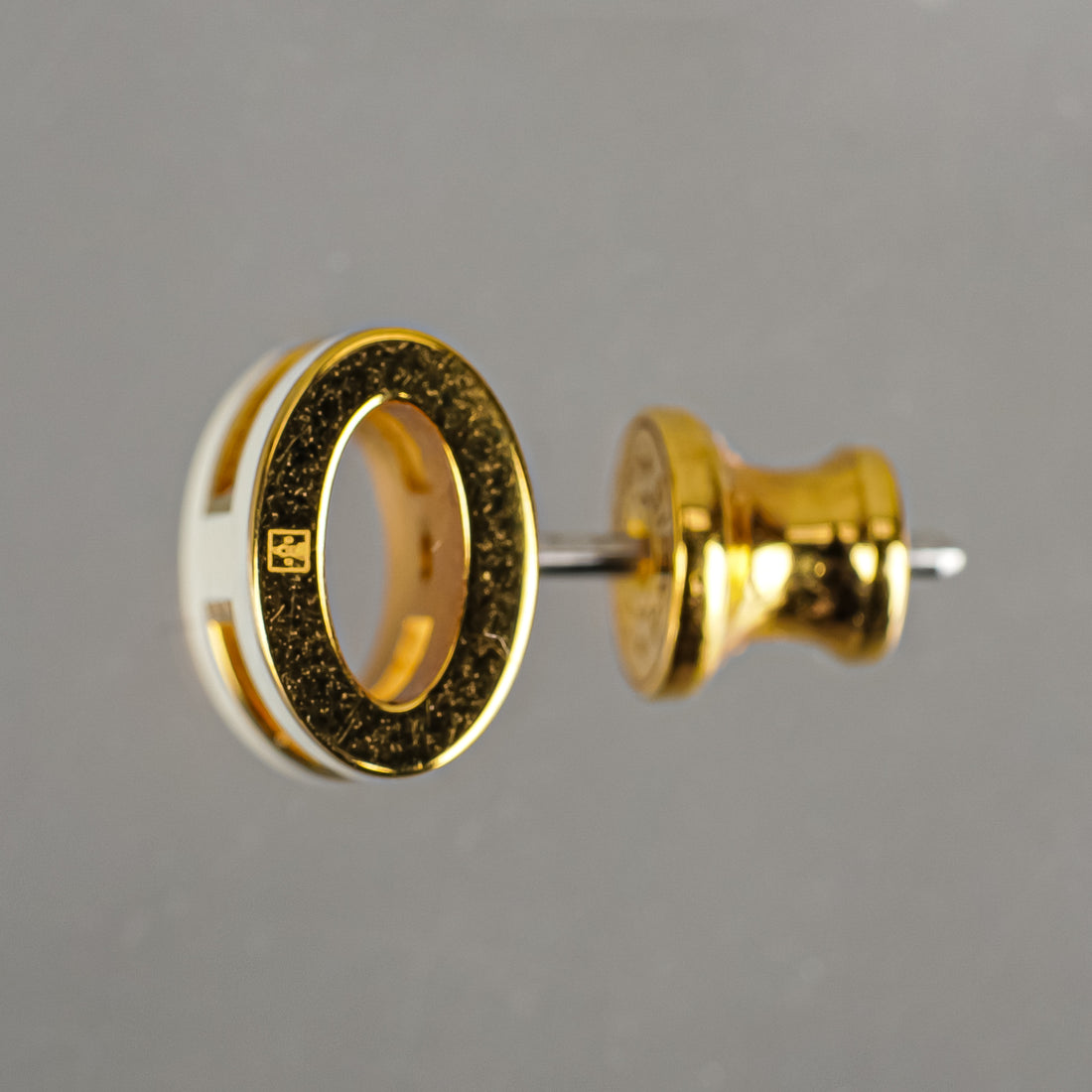 HERMES Mini Pop H Enamel Stud Earrings - White