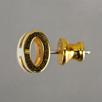 HERMES Mini Pop H Enamel Stud Earrings - White