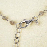 Sterling Moonstone Rondelle Baroque Pearl Tassel Necklace