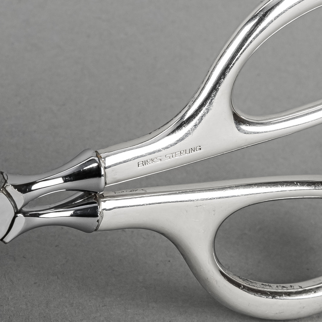 BIRKS Sterling Handle Stainless Steel Scissor Tongs