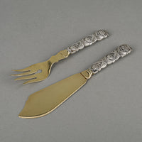 INTO VIRMAN Finland 813 Silver Fish Server Set 2 Pieces