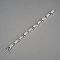 Sterling Pave Cubic Zirconia Rectangular Link Bracelet