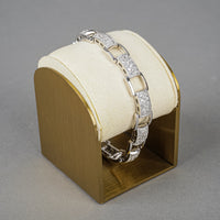 Sterling Pave Cubic Zirconia Rectangular Link Bracelet