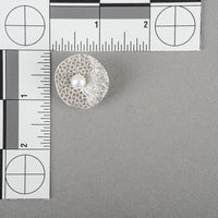 Sterling Pearl Textured Disc Earrings