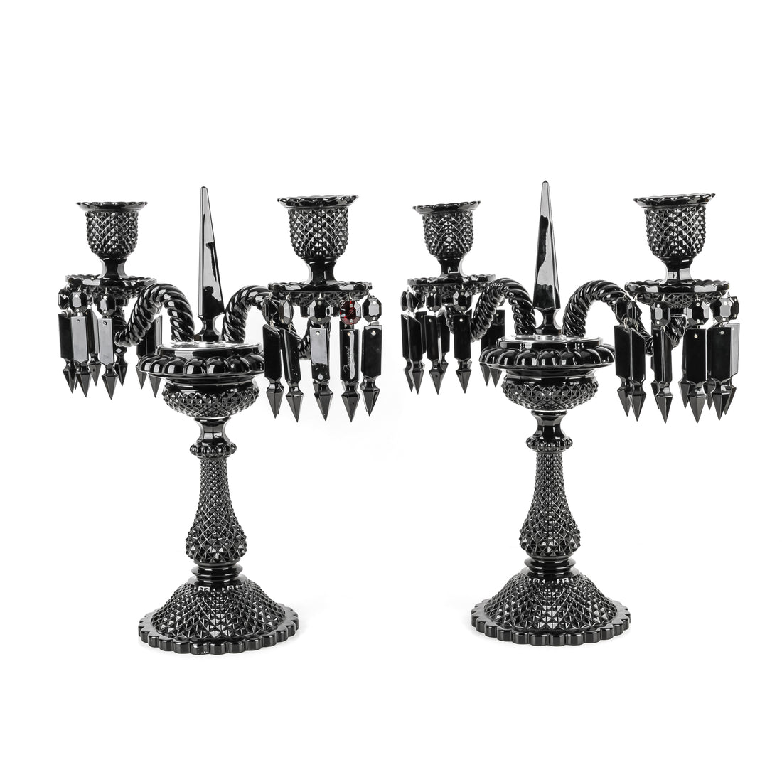 PHILIPPE STARCK For BACCARAT Zenith Noir 2-Light Candelabra - Set of 2