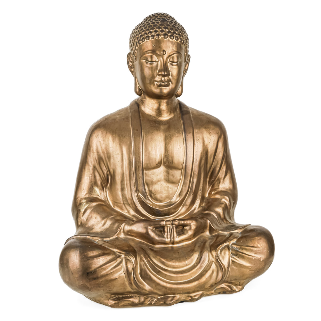 Painted Ceramic Figure - Seated Buddha