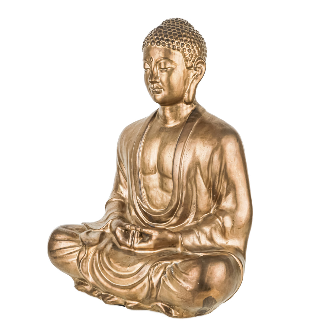 Painted Ceramic Figure - Seated Buddha