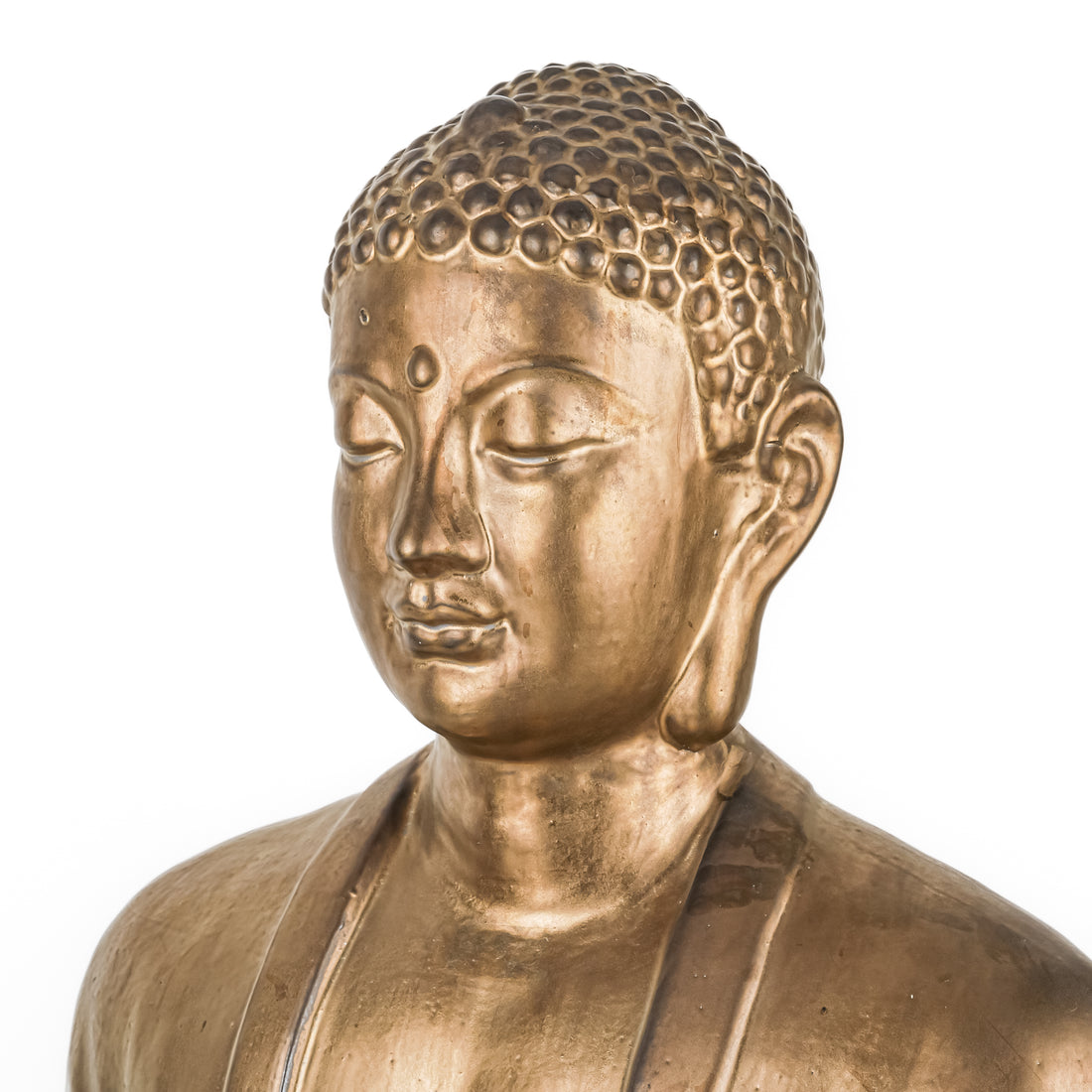 Painted Ceramic Figure - Seated Buddha