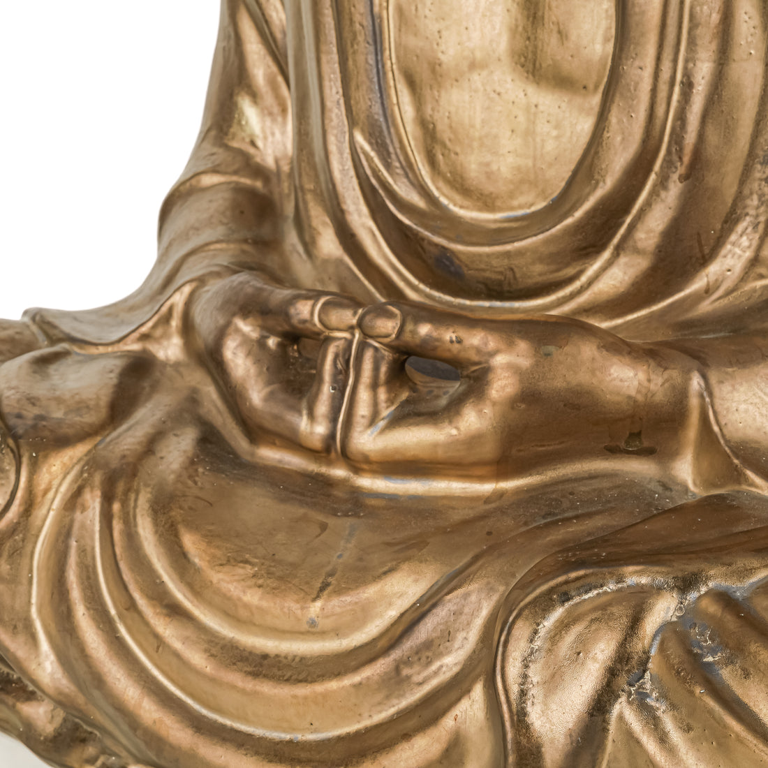 Painted Ceramic Figure - Seated Buddha