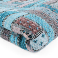LANEROSSI Woven Wool Throw - Blue