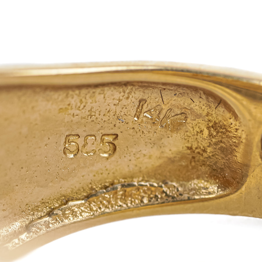 14K Yellow Gold Diamond Panther Band Ring
